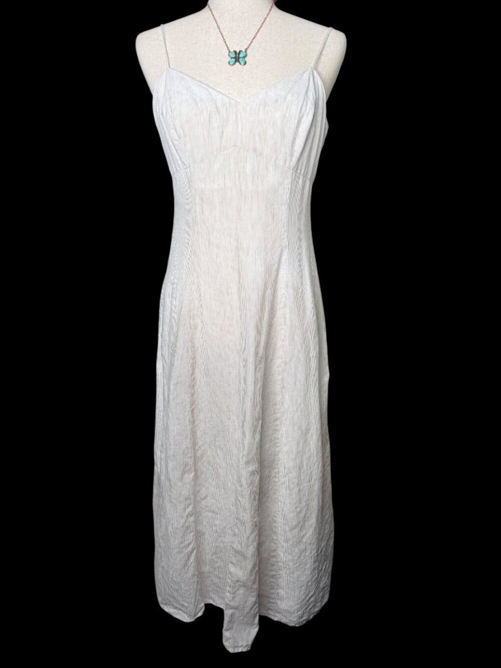 Antonio Melani Linen Sweetheart Maxi Dress 6 lined Coastal Coquette Resort Boho